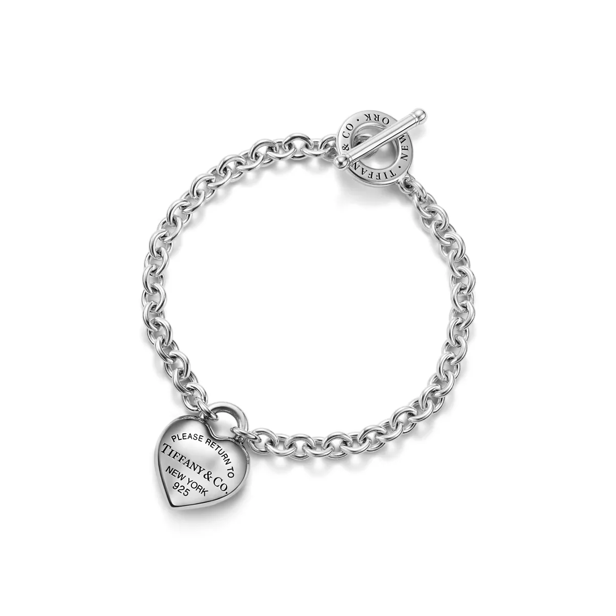 Full Heart Armband mit Knebelverschluss in Sterlingsilber