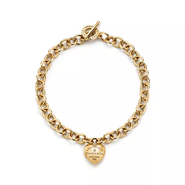 Return to Tiffany™:Full Heart Toggle Necklace in Yellow Gold with Diamonds, 3