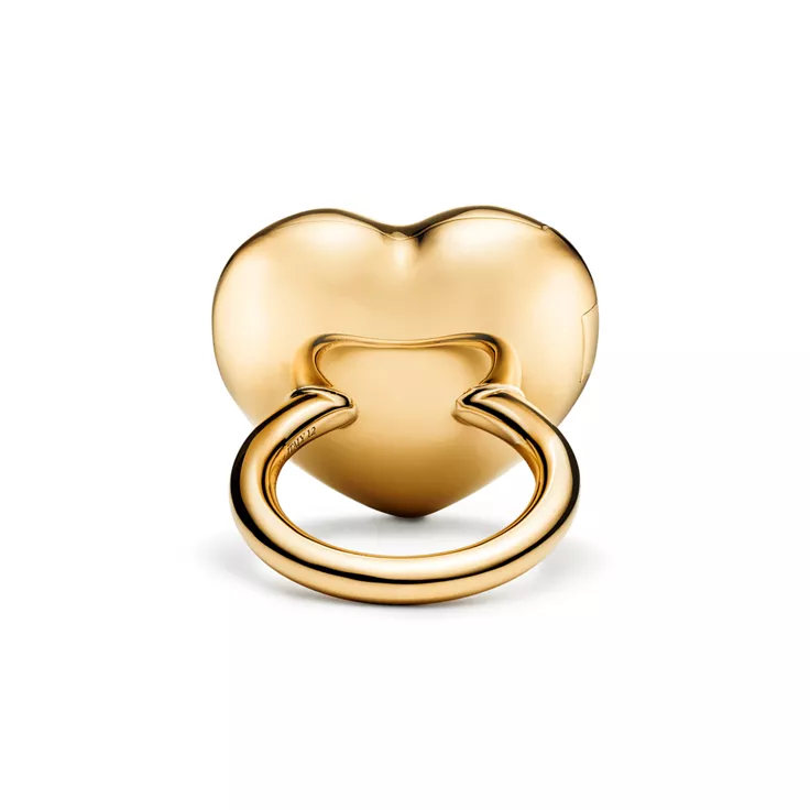 Return to Tiffany™:Full Heart Ring in Yellow Gold with Diamonds, 5