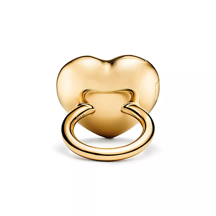 리턴 투 티파니™:풀 하트 링, 옐로우 골드, 다이아몬드 세팅 이미지 번호 3