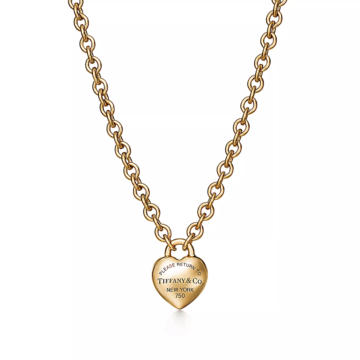 Return to Tiffany Pendant w/Chain 18k Yellow Gold No Gemstone Small