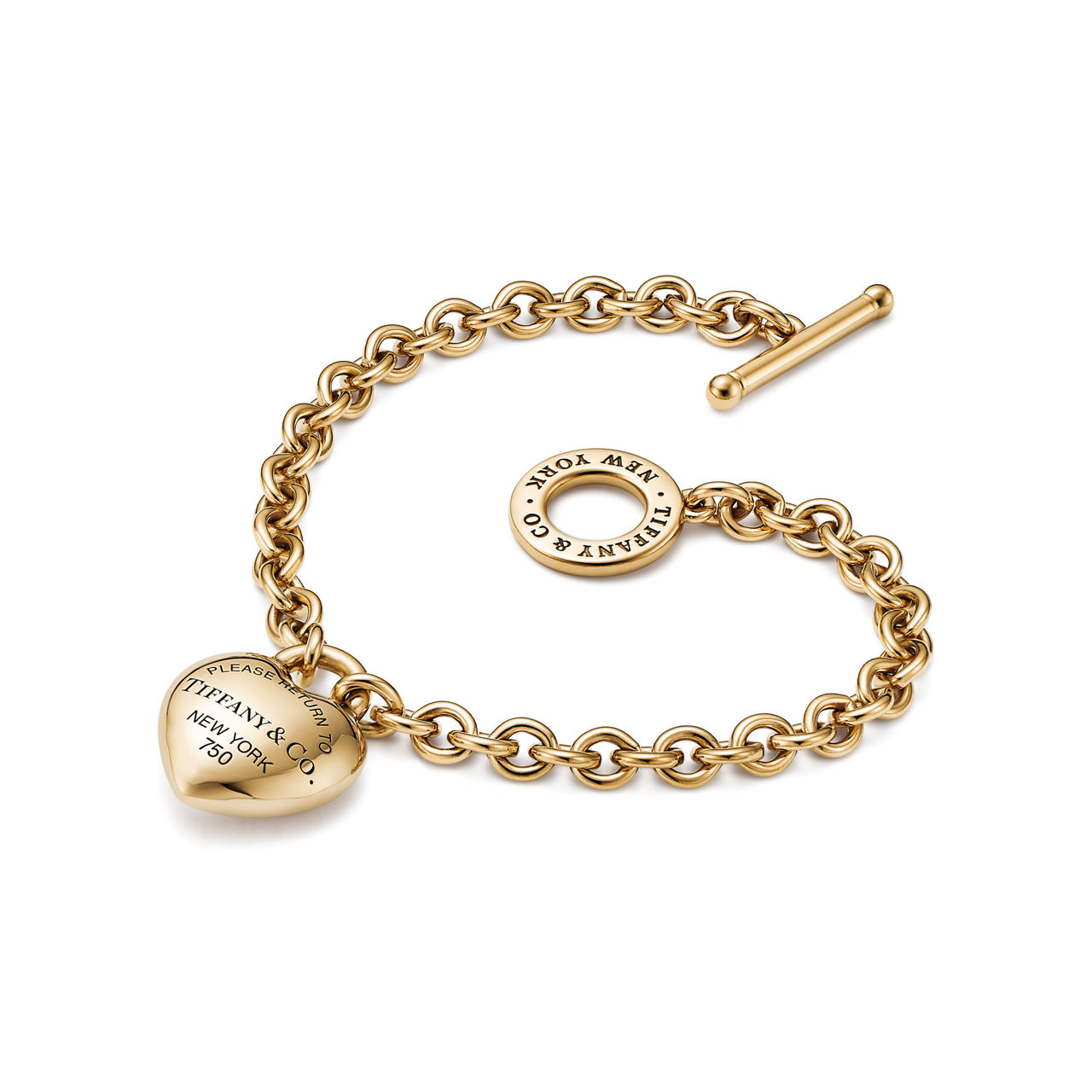 Return to Tiffany™:Full Heart Toggle Bracelet in Yellow Gold image number 3