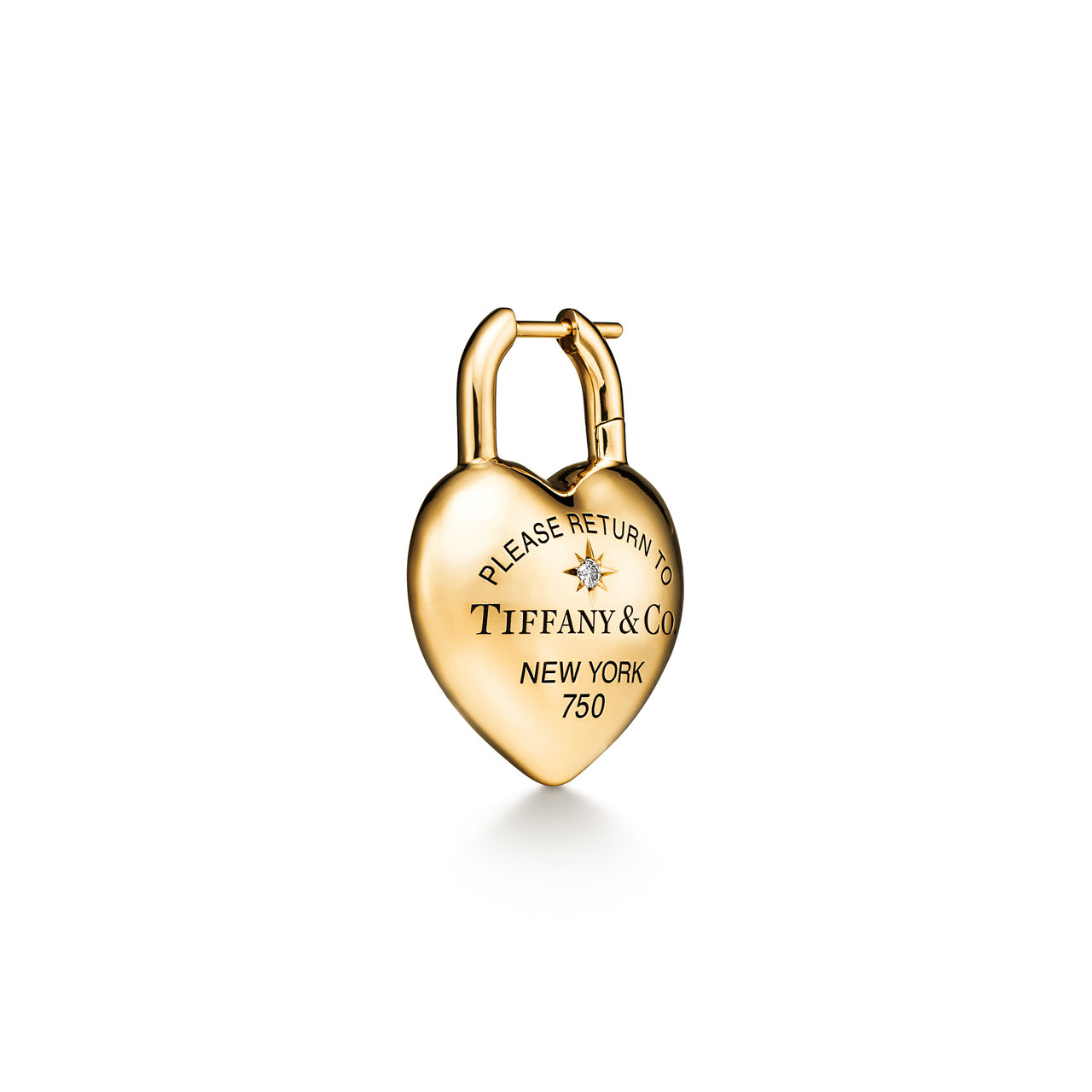 Return to Tiffany™:Full Heart Earrings in Yellow Gold with Diamonds image number 2