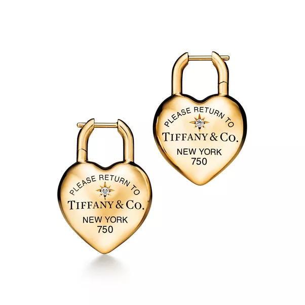 Boucles d’oreilles Cœur plein en or jaune 18 carats et diamants
