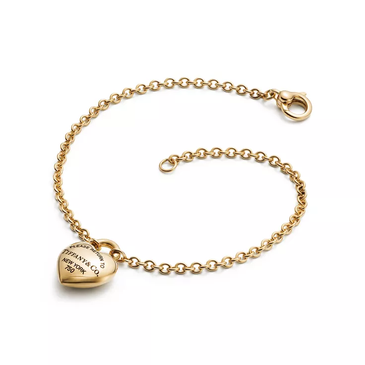 Return to Tiffany™:Full Heart Bracelet in Yellow Gold, 4