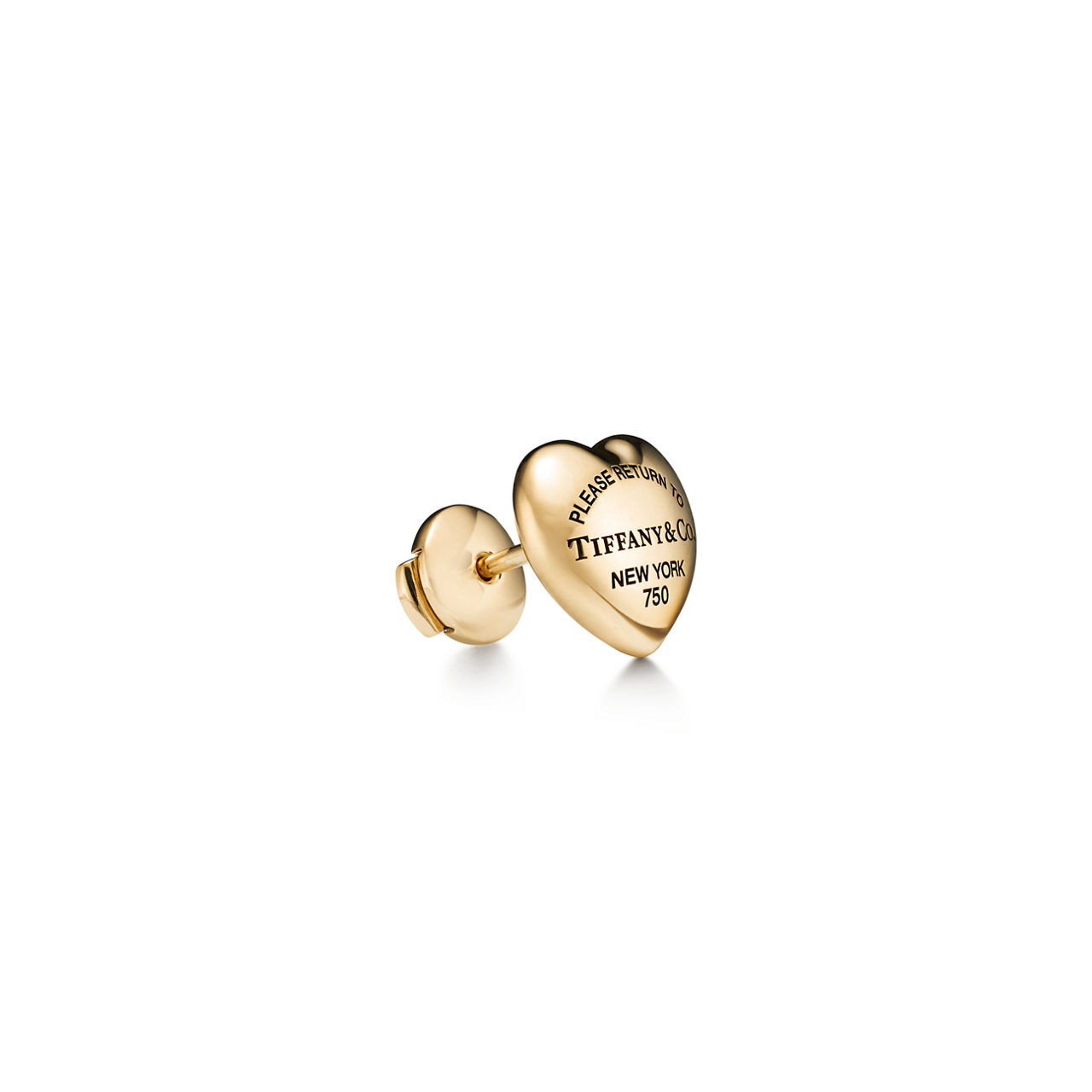 Return to Tiffany™:Full Heart Earrings in Yellow Gold image number 2