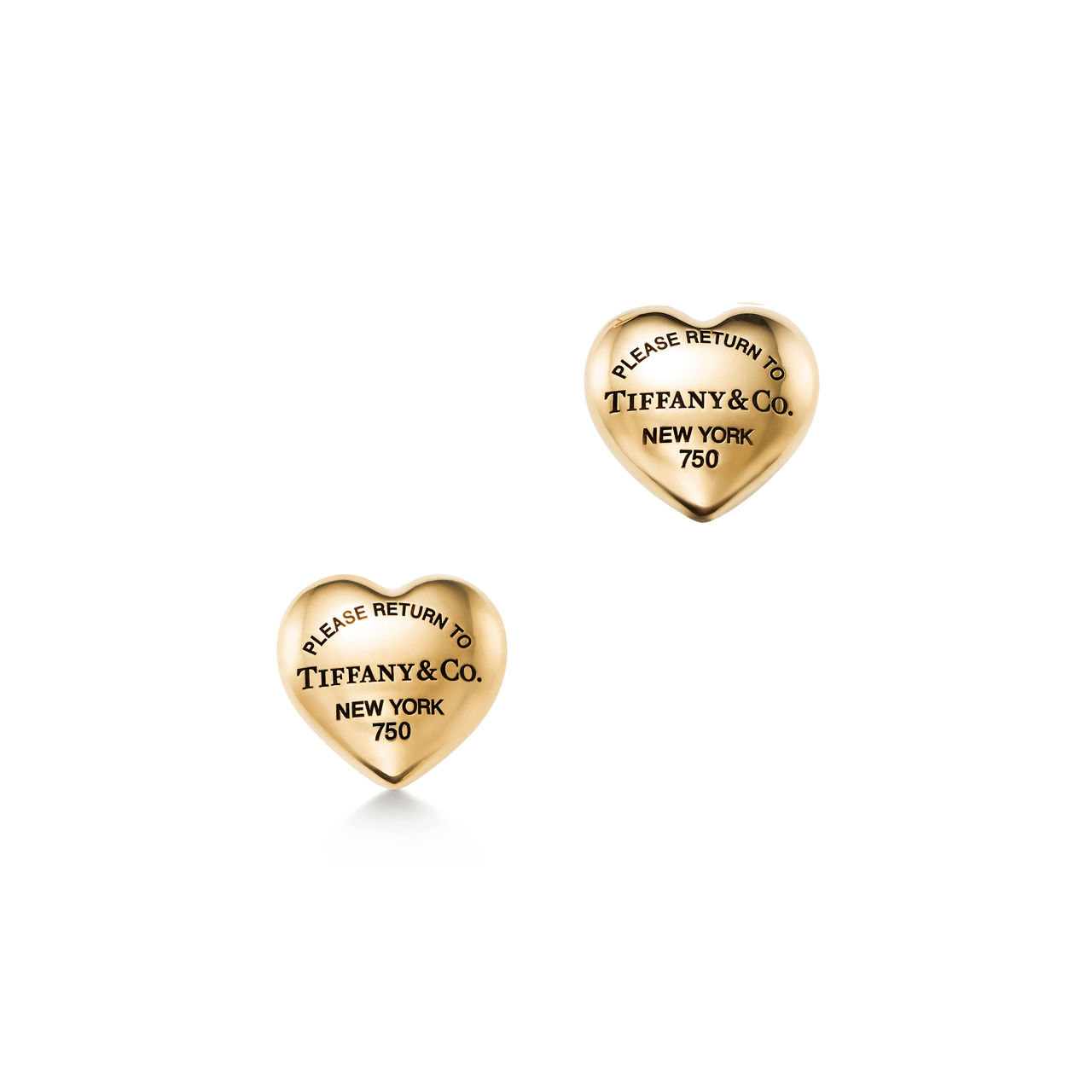 Full Heart Earrings in Yellow Gold