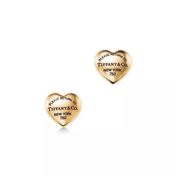 Full Heart Earrings in Yellow Gold