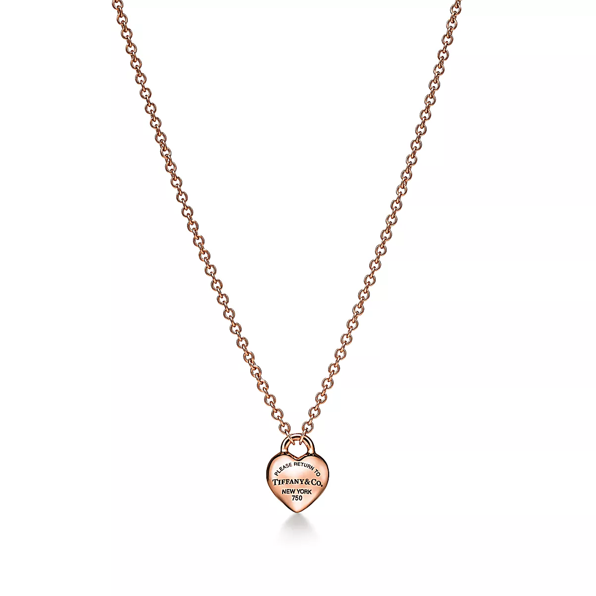 Return to Tiffany Pendant w/Chain 18k Rose Gold No Gemstone Mini