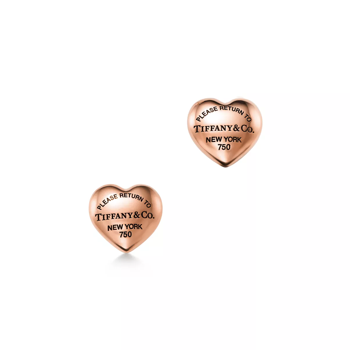Full Heart Earrings in Rose Gold