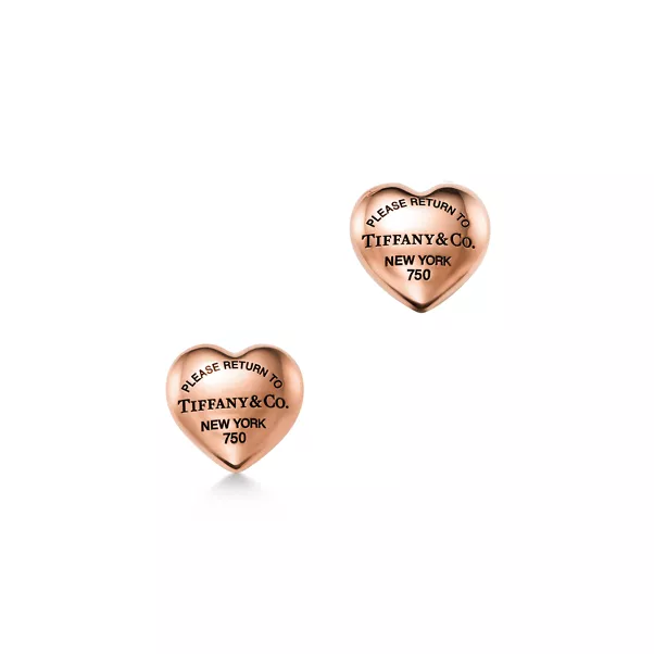 Pendientes Full Heart de oro rosa