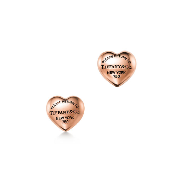 Return to Tiffany™:Full Heart Earrings in Rose Gold