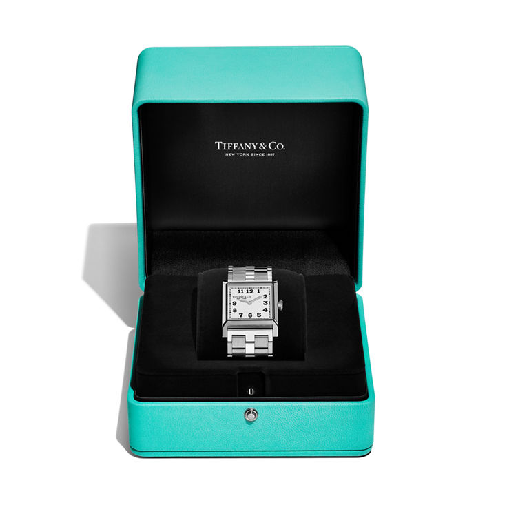 Tiffany:27 mm Union Square Watch in Steel with a White Dial image number 5