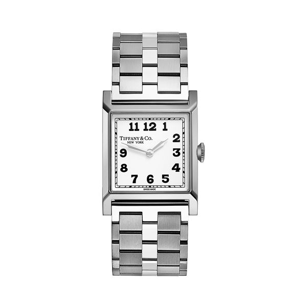 Union Square: Montre 27 mm en acier inoxydable avec cadran blanc