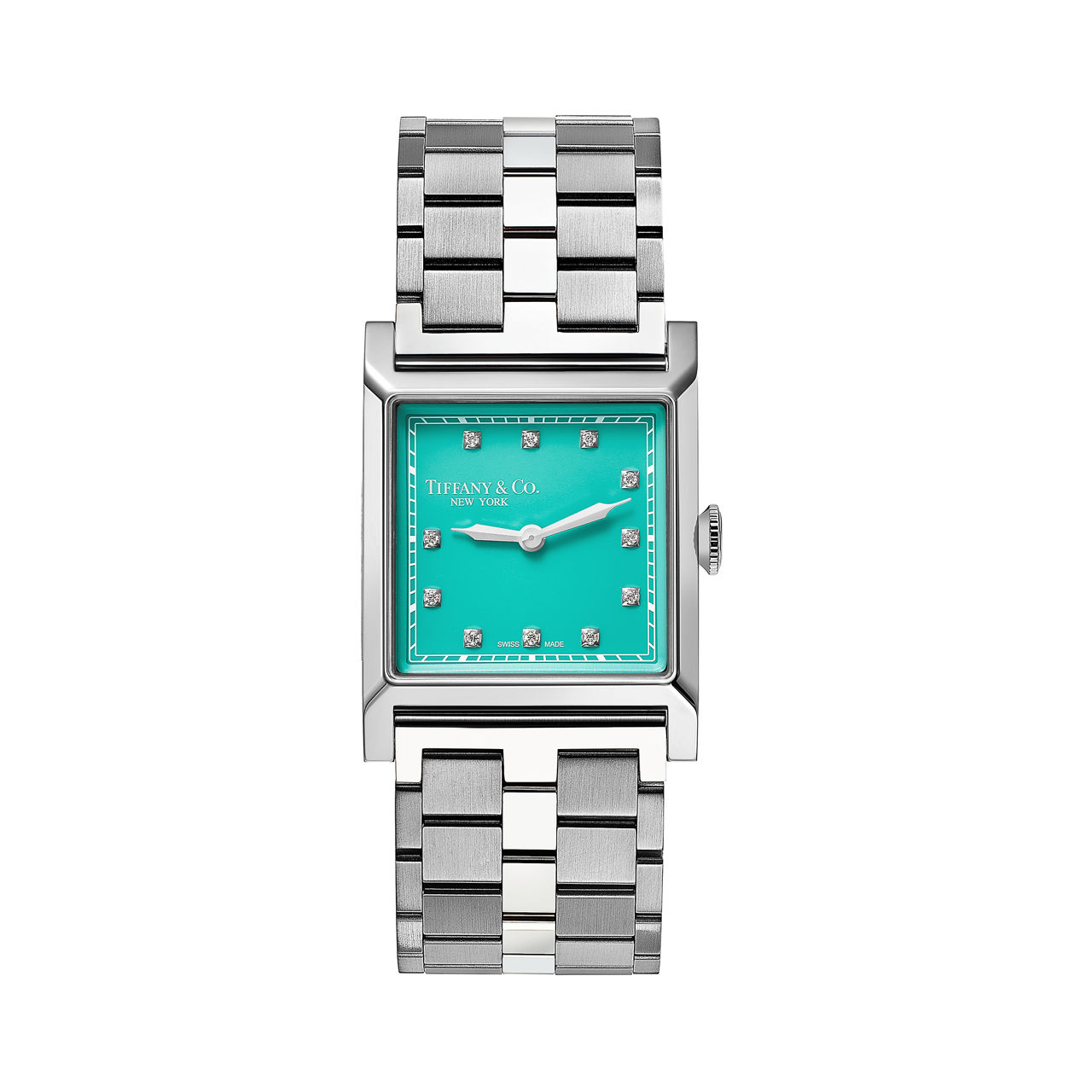 Tiffany:27 mm Union Square Watch in Steel with Diamonds & a Tiffany Blue® Dial image number 0