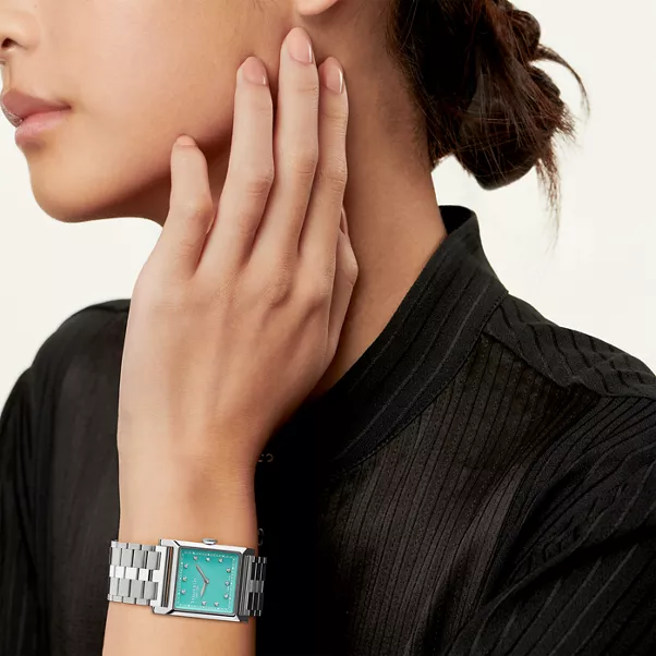 27 mm Watch in Steel with Diamonds & a Tiffany Blue® Dial