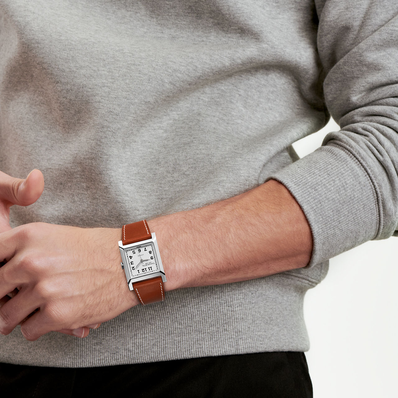 30-mm-Uhr aus Edelstahl mit weißem Zifferblatt