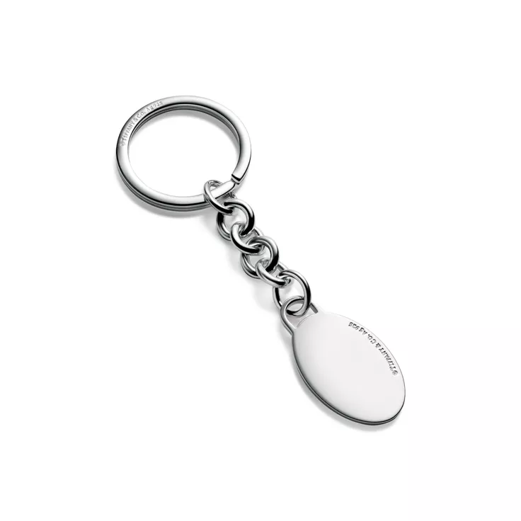 Return to Tiffany®:Oval Tag Dangle Key Ring in Sterling Silver, 1