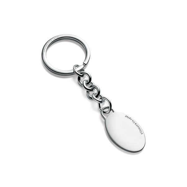 Return to Tiffany™:Oval Tag Dangle Keyring in Sterling Silver