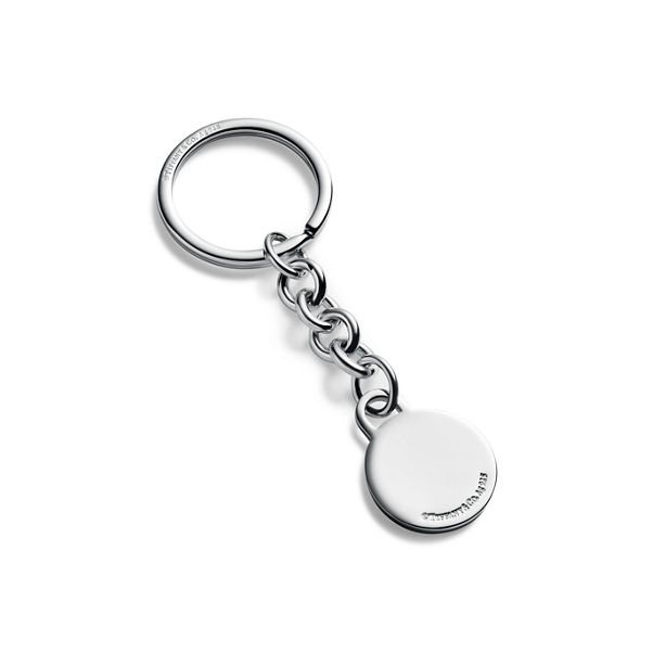 Return to Tiffany™:Round Tag Dangle Keyring in Sterling Silver