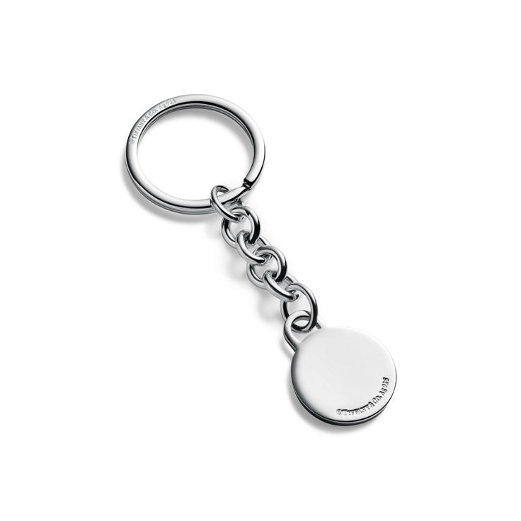 Return to Tiffany™:Round Tag Dangle Keyring in Sterling Silver image number 1