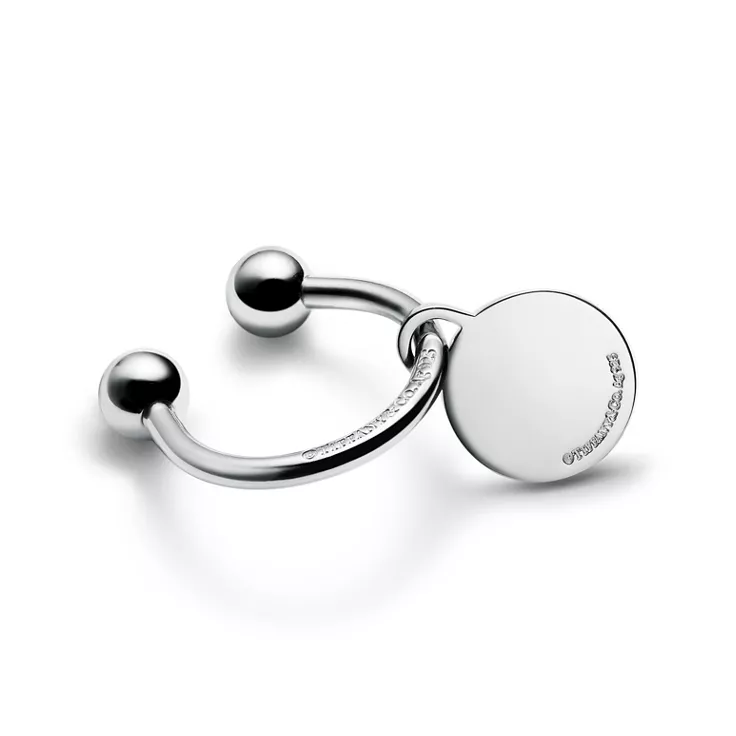 Return to Tiffany®:Round Tag Screwball Key Ring in Sterling Silver, 1