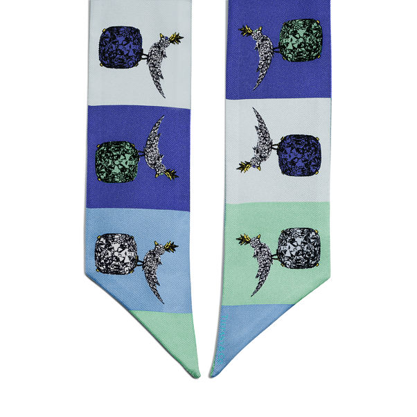 Jean Schlumberger by Tiffany & Co.™:Bird on a Rock Ribbon Scarf in Infinity Blue Silk