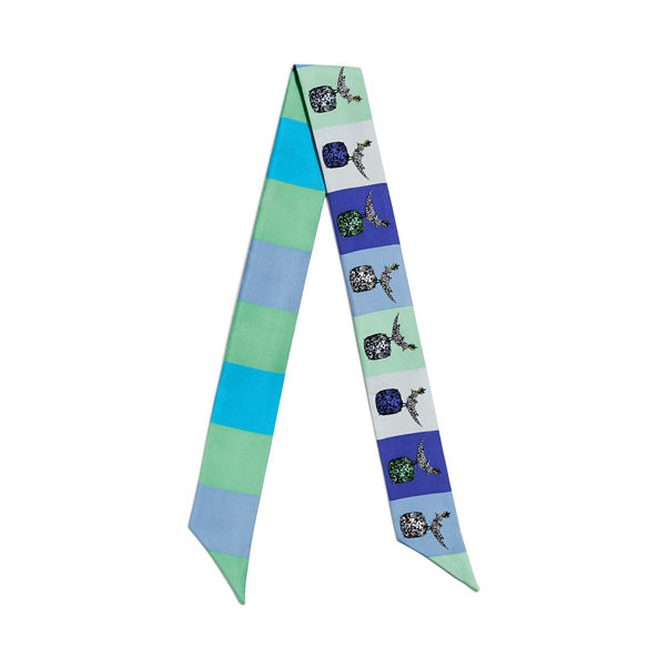 Jean Schlumberger by Tiffany & Co.™:Bird on a Rock Ribbon Scarf in Infinity Blue Silk