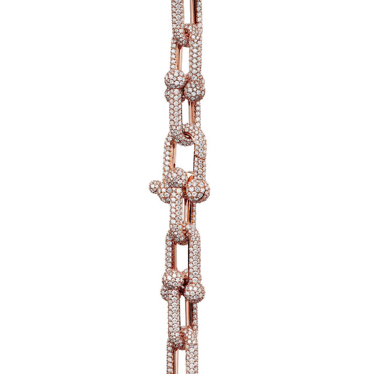 Tiffany HardWear:Gliederarmband, große Glieder in Roségold mit Pavé-Diamanten Bildnummer 3