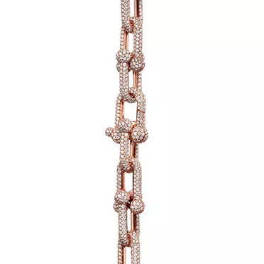 Tiffany HardWear:Large Link Bracelet in Rose Gold with Pav&eacute; Diamonds, 3