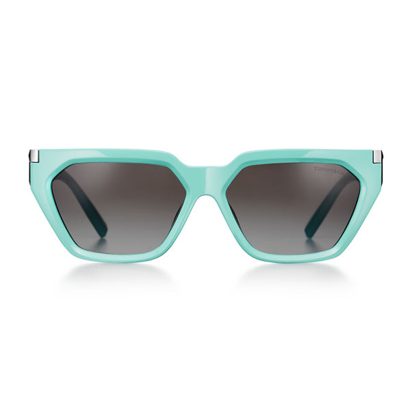 Tiffany T:Sonnenbrille aus Acetat in Tiffany Blue® mit Gläsern mit grauem Farbverlauf