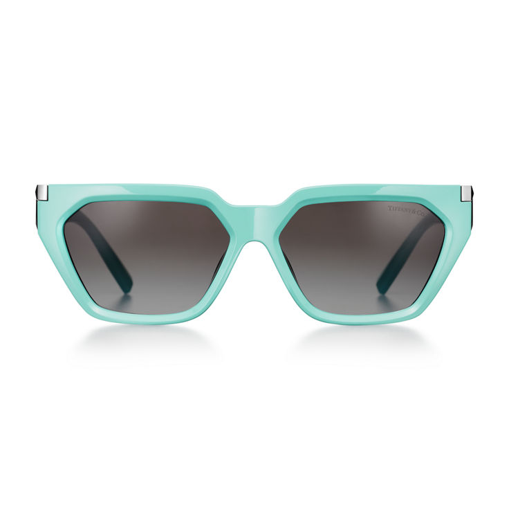 Tiffany T:Sunglasses in Tiffany Blue® Acetate with Grey Gradient Lenses image number 1