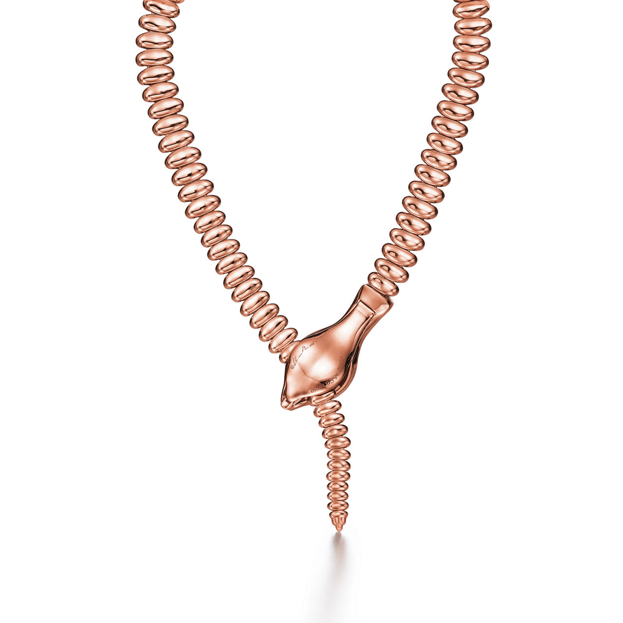 Elsa Peretti®:Snake Necklace in Rose Gold image number 2
