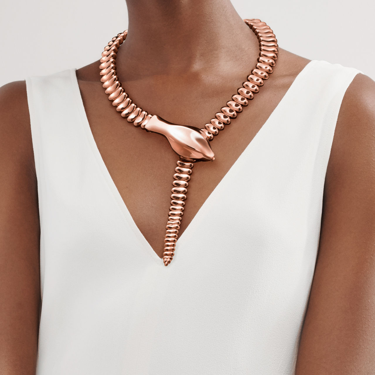 Snake Necklace in Rose Gold
