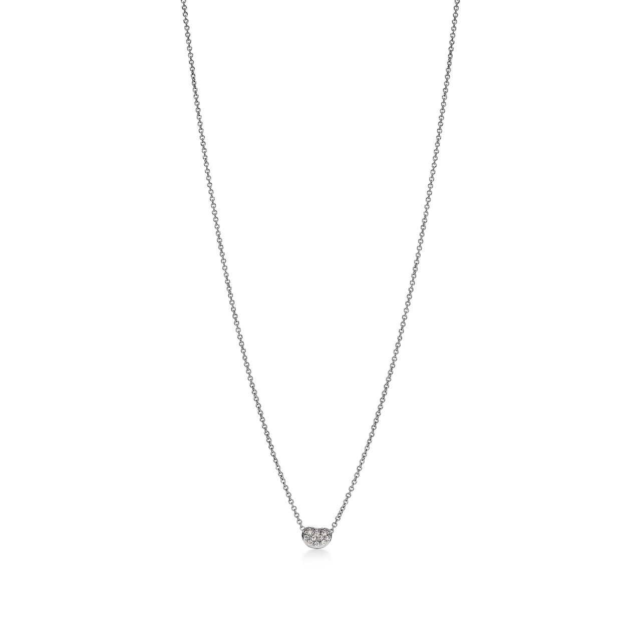 Elsa Peretti®:Bean design Pendant in Platinum with Diamonds image number 0