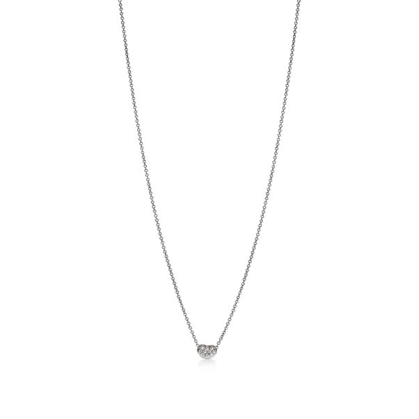 Elsa Peretti®:Bean design Pendant in Platinum with Diamonds