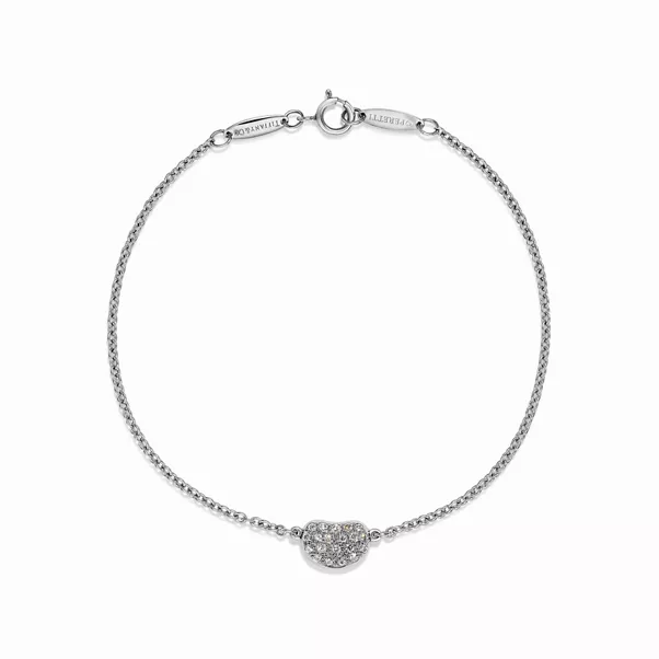 Bean design Armband in Platin mit Diamanten