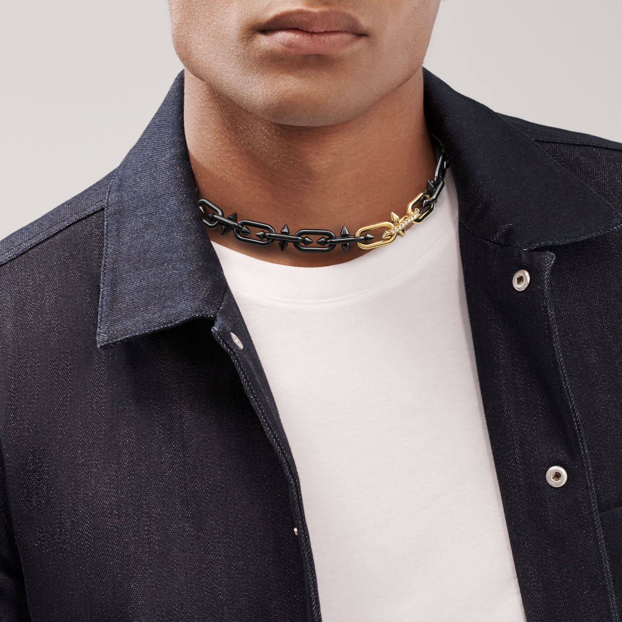 Tiffany Titan by Pharrell Williams:Necklace in Titanium, Gold and Diamonds image number 6