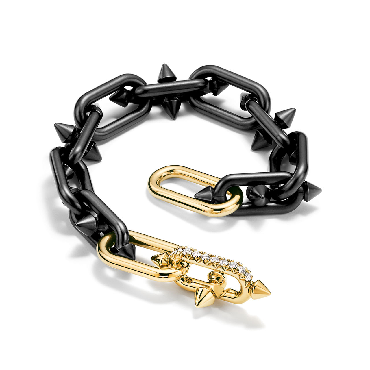 Tiffany Titan by Pharrell Williams:Bracelet in Titanium, Gold and Diamonds image number 7