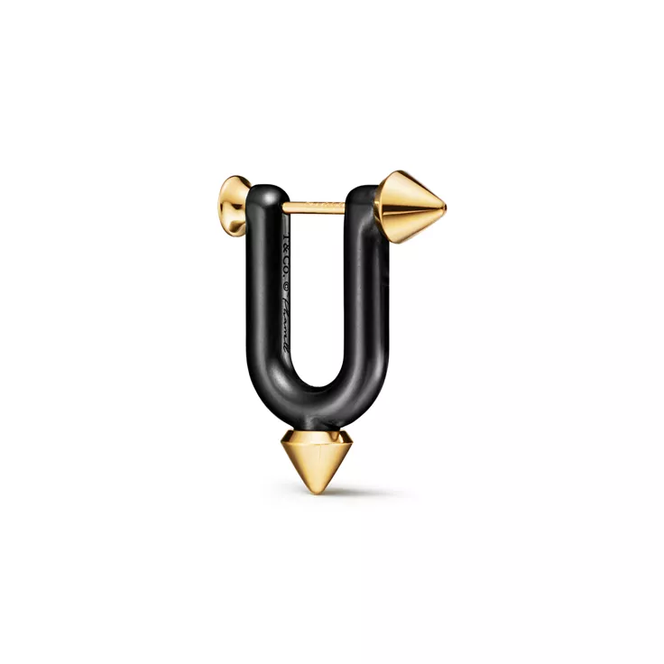 Tiffany Titan by Pharrell Williams:Large Earrings in Titanium, Gold and Diamonds, 9