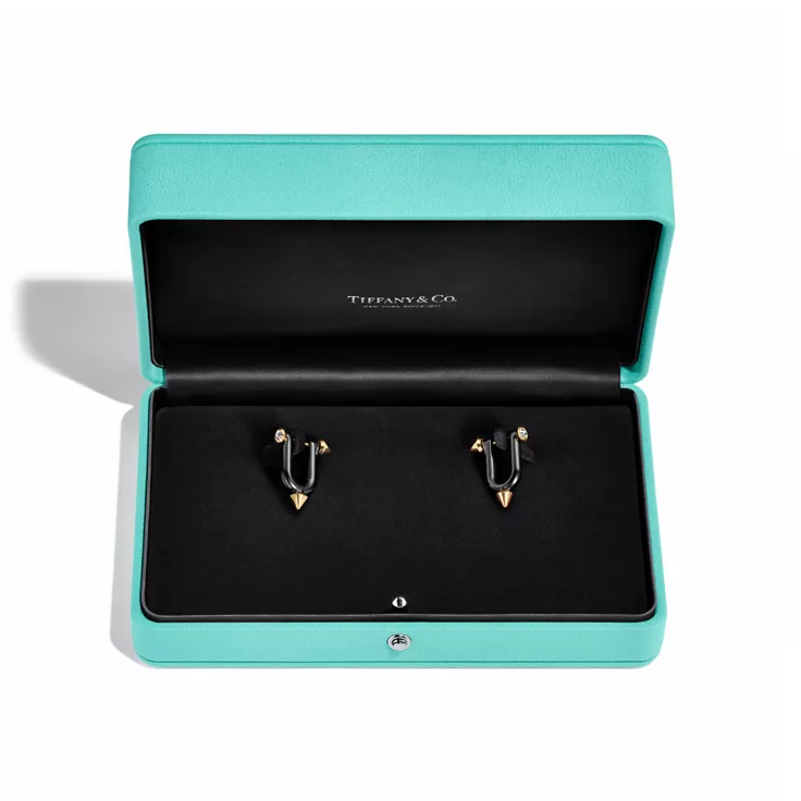 Tiffany Titan by Pharrell Williams:Large Earrings in Titanium, Gold and Diamonds, 10