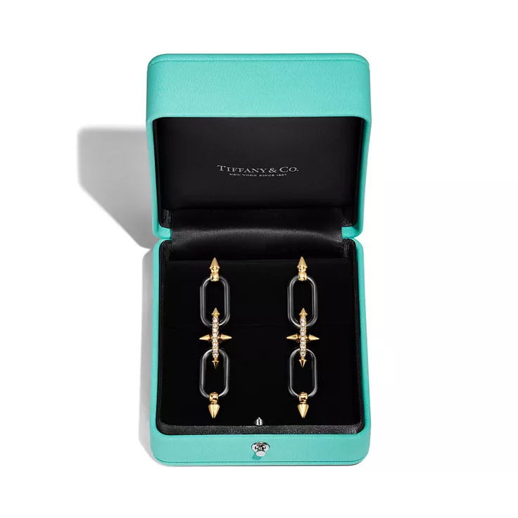 Tiffany Titan by Pharrell Williams:Earrings in Titanium, Gold and Diamonds, 4