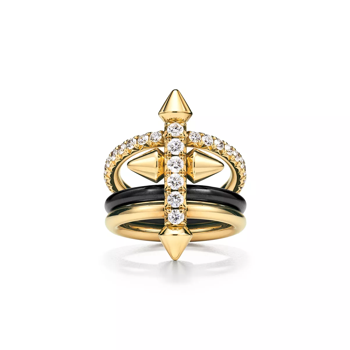 Ring in Titanium, Gold and Diamonds