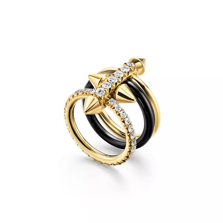 Collezione Tiffany Titan by Pharrell Williams:Anello in titanio, oro e diamanti, 10