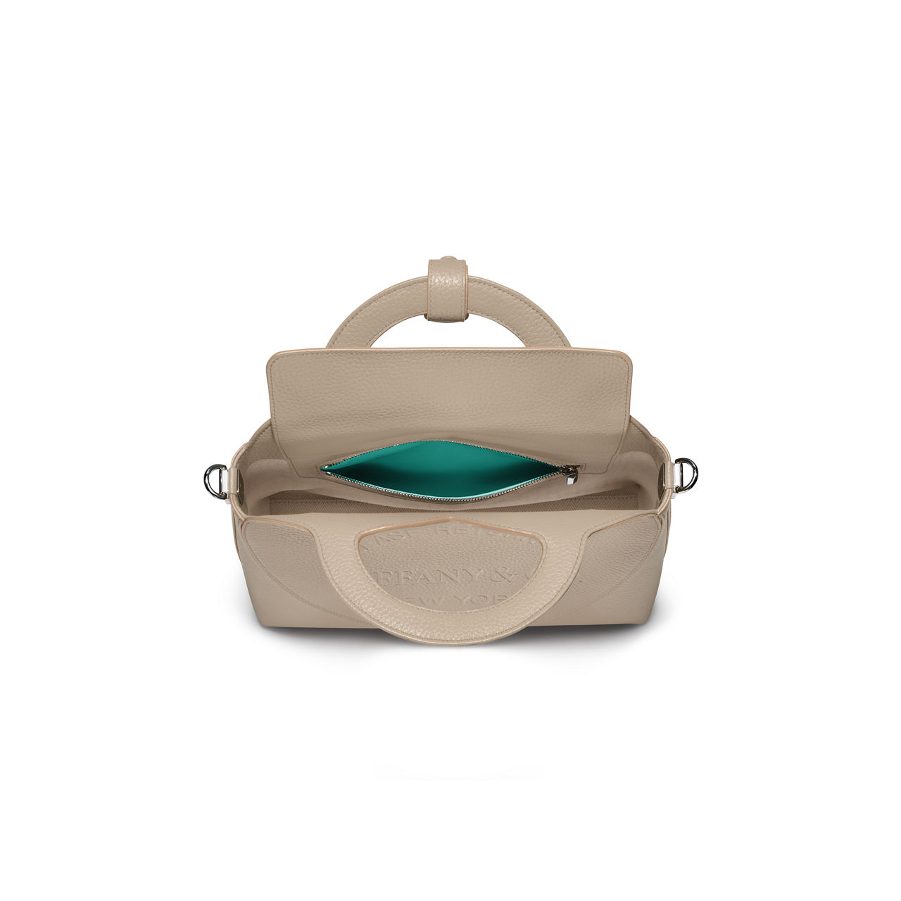 Bolso shopper pequeño de piel perlada