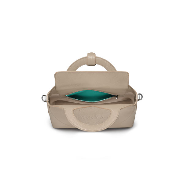 Return to Tiffany™:Kleine Tasche aus Leder in Perlenfarbe