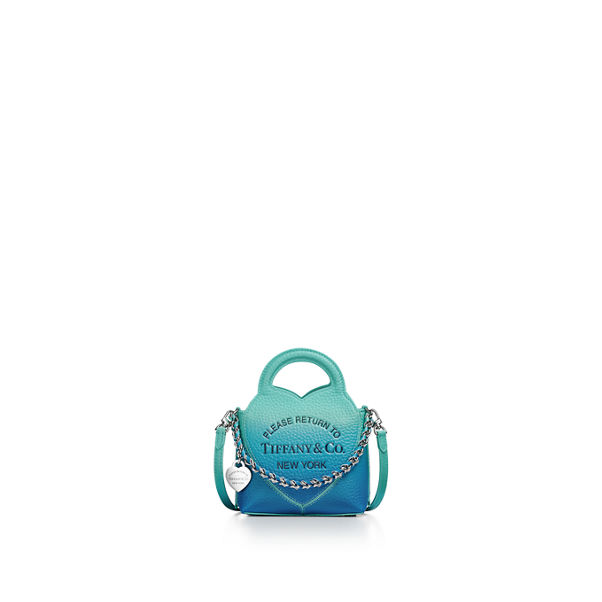 Return to Tiffany™:Mikrotasche aus Leder in Infinity Blau