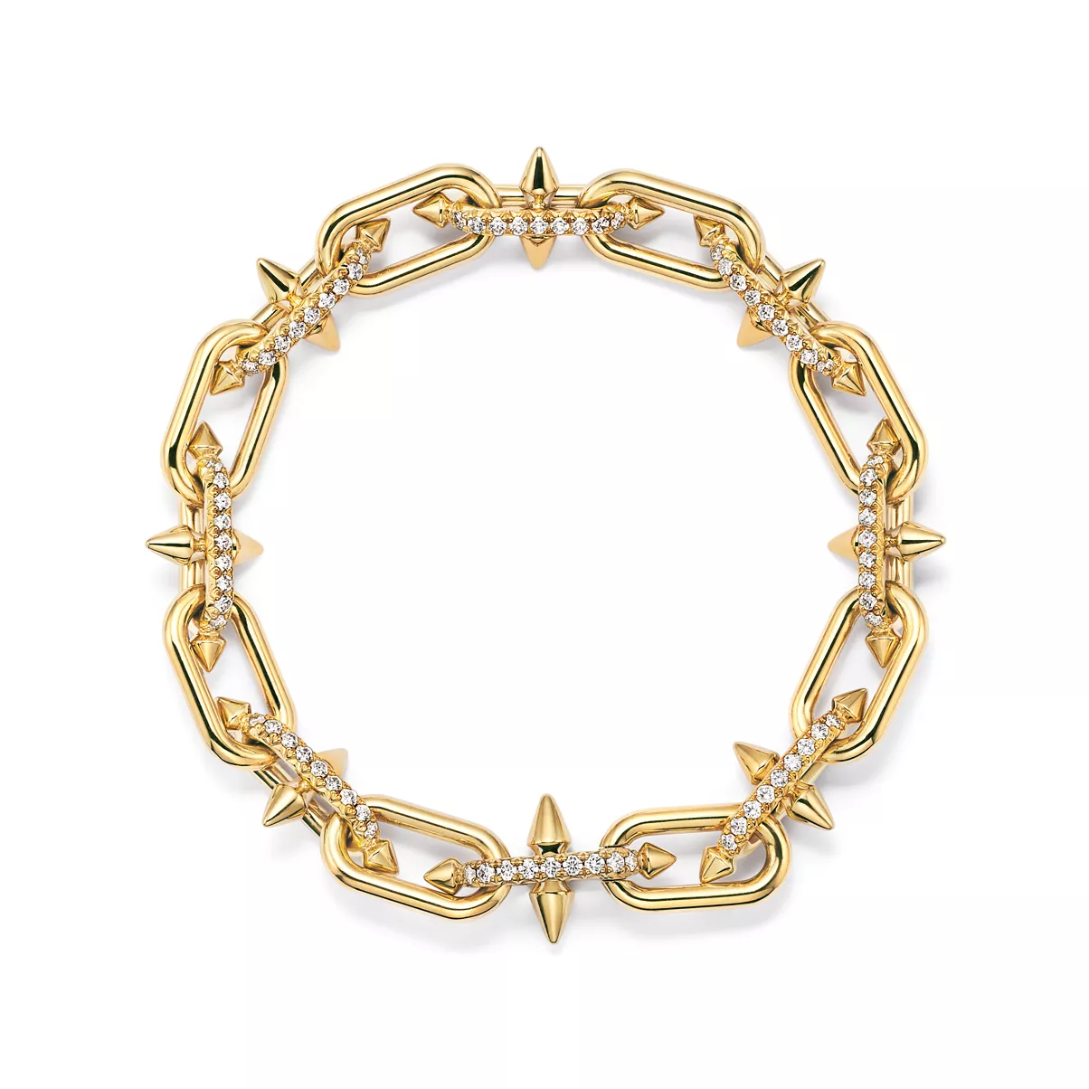 Link Bracelet in Gold with Diamonds
