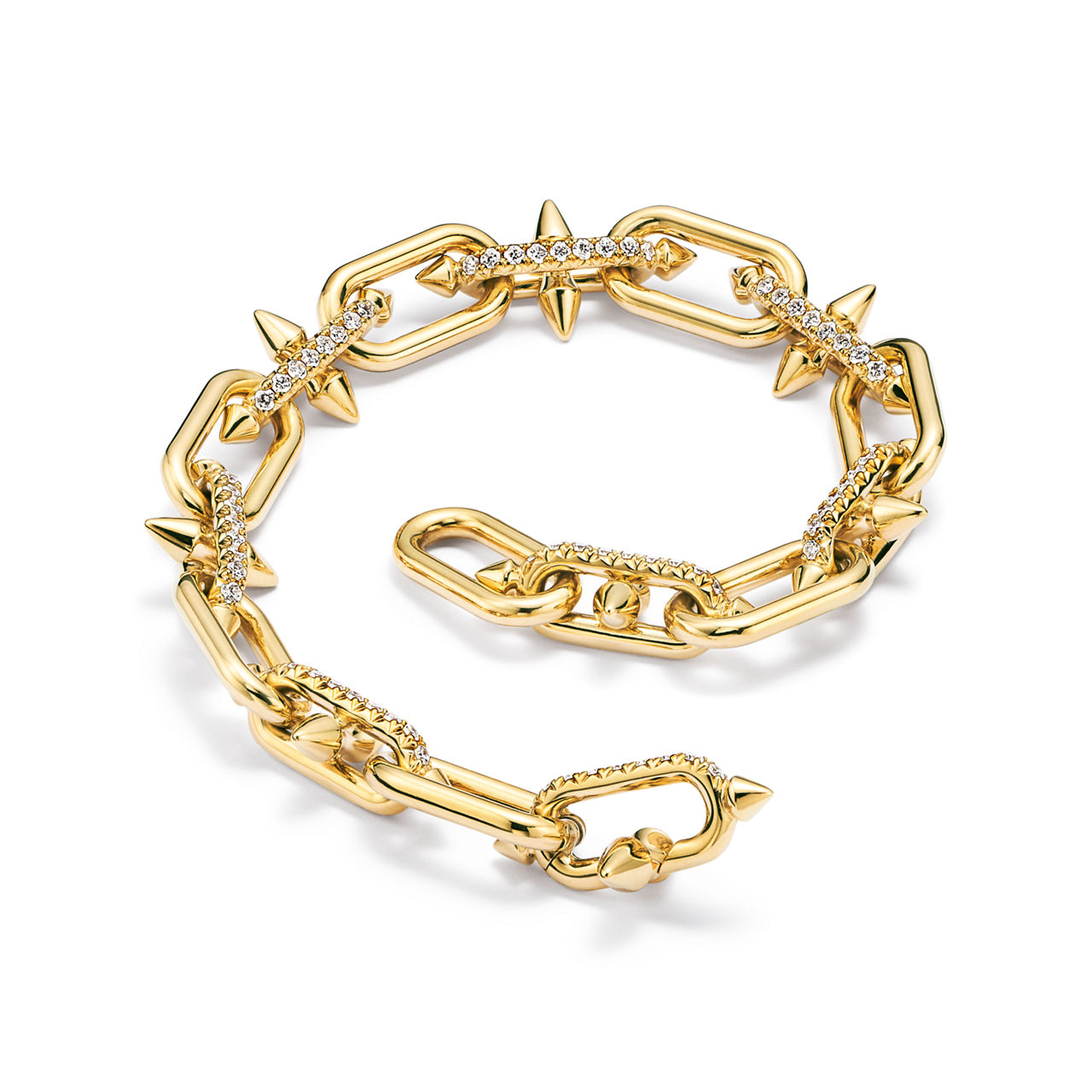 Tiffany Titan by Pharrell Williams:Link Bracelet in Gold with Diamonds image number 7