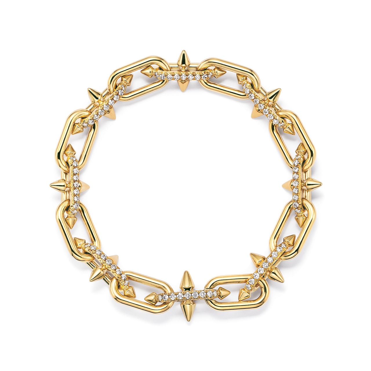 Tiffany Titan by Pharrell Williams:Link Bracelet in Gold with Diamonds image number 0